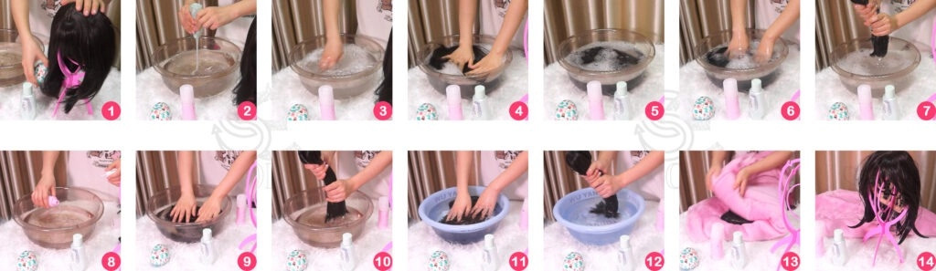 ウィッグ洗浄工程