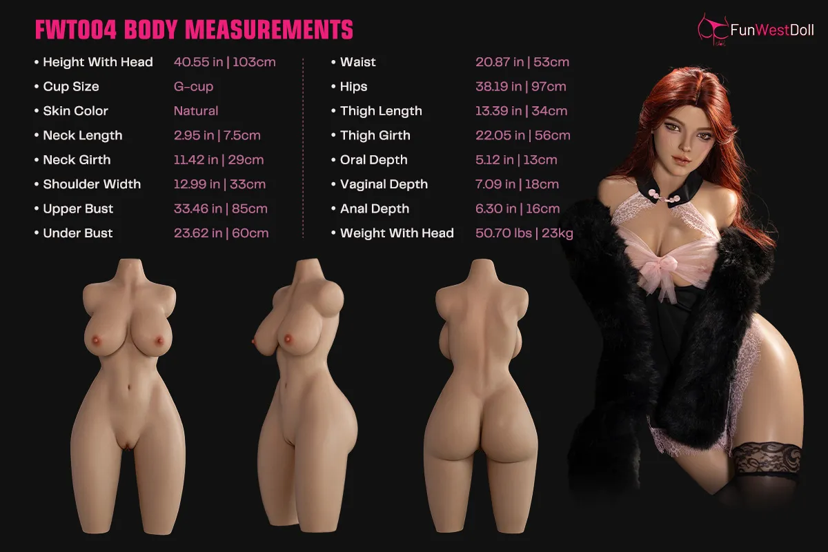 Funwest Doll 103cm Gカップフルシリコン製 トルソーラブドール