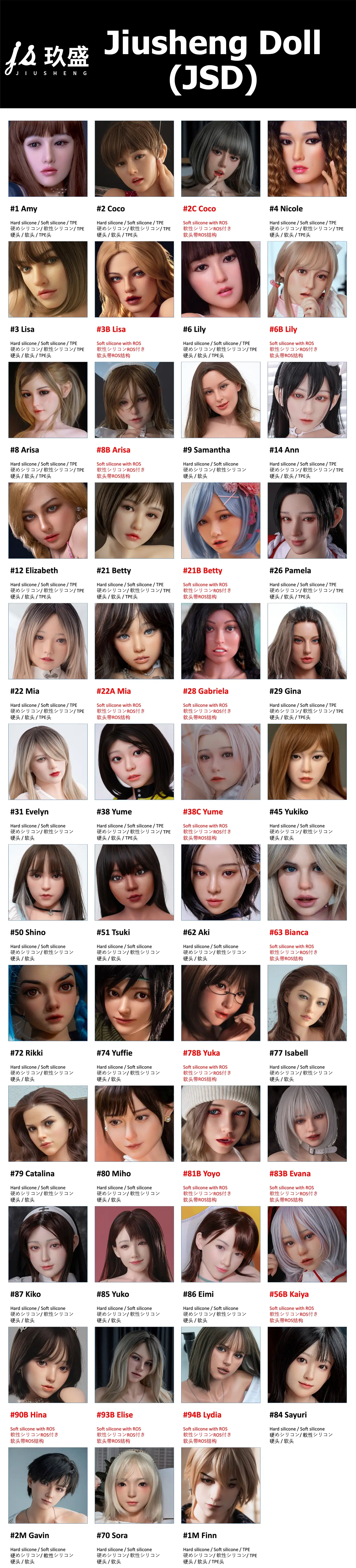 Jiusheng Dollシリコンヘッド