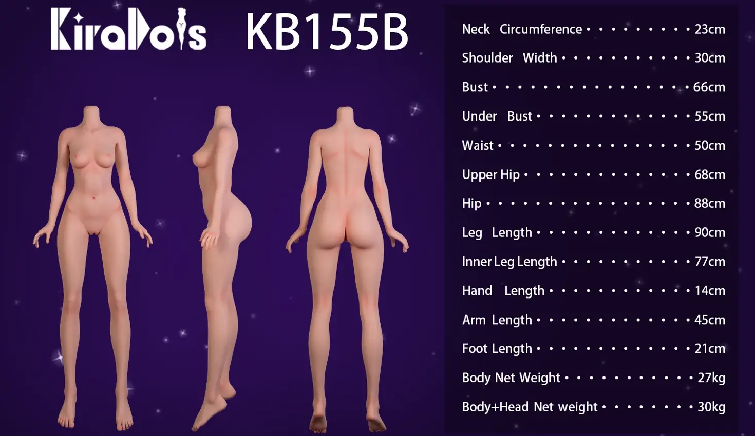Kiradolsラブドール155cm Bカップ体型