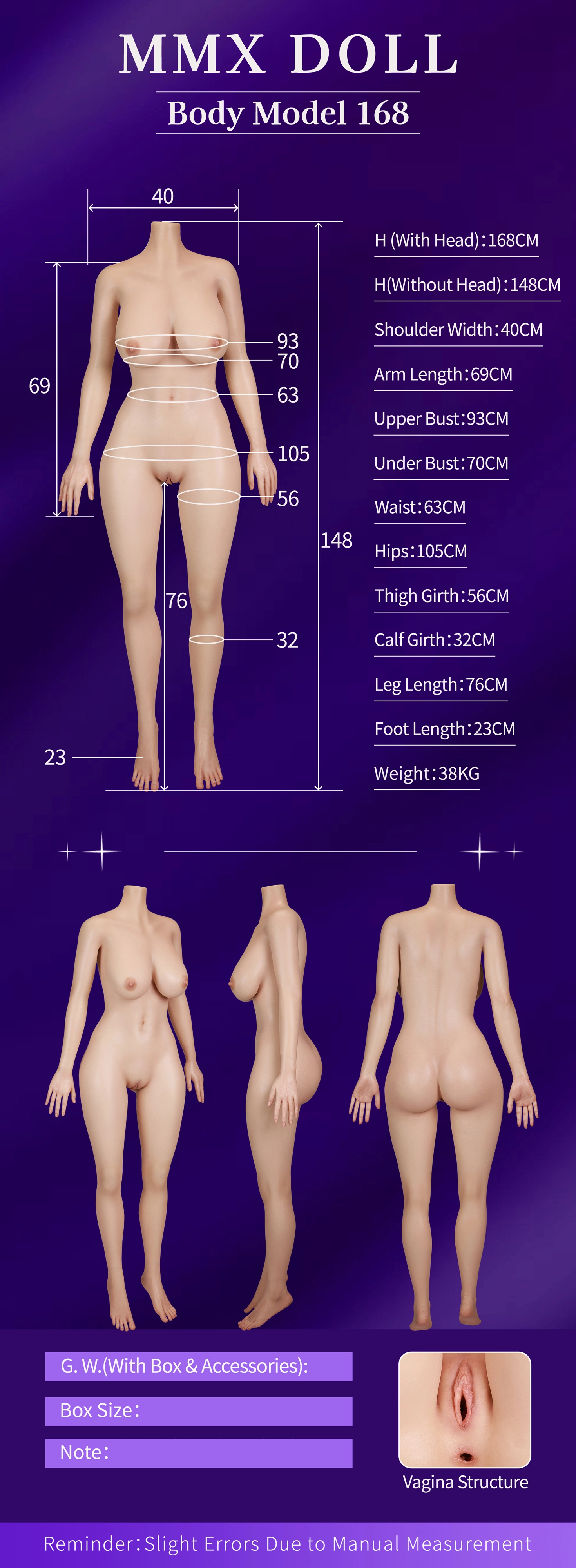 MMXDOLL 168cm Fカップ フルシリコン製ラブドール