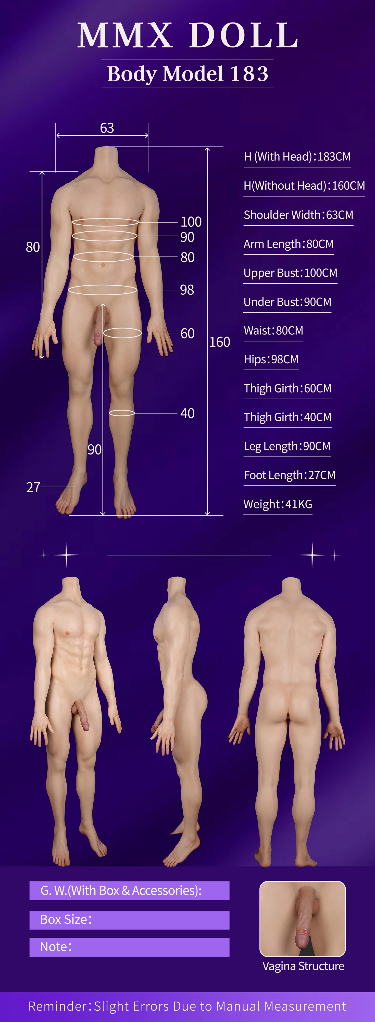 MMXDOLL 183cm 男性 フルシリコン製ラブドール