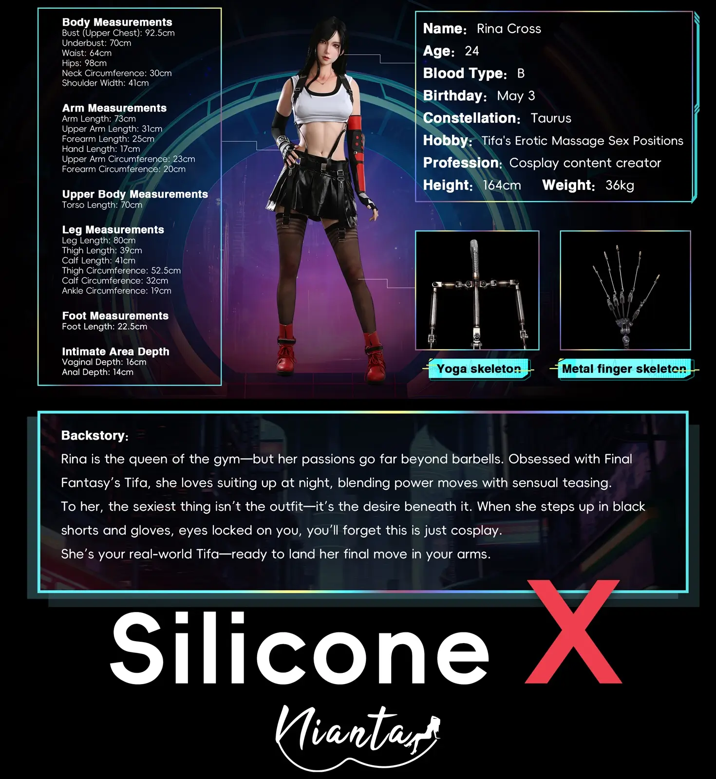 Nianta Doll Silicone-Xシリーズ #19 Rina Crossフルシリコン製ラブドール