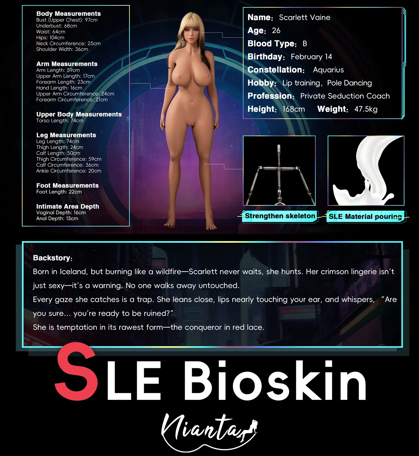 Nianta Doll SLEシリーズ #S8 Scarlett Vaine TPE製ラブドール
