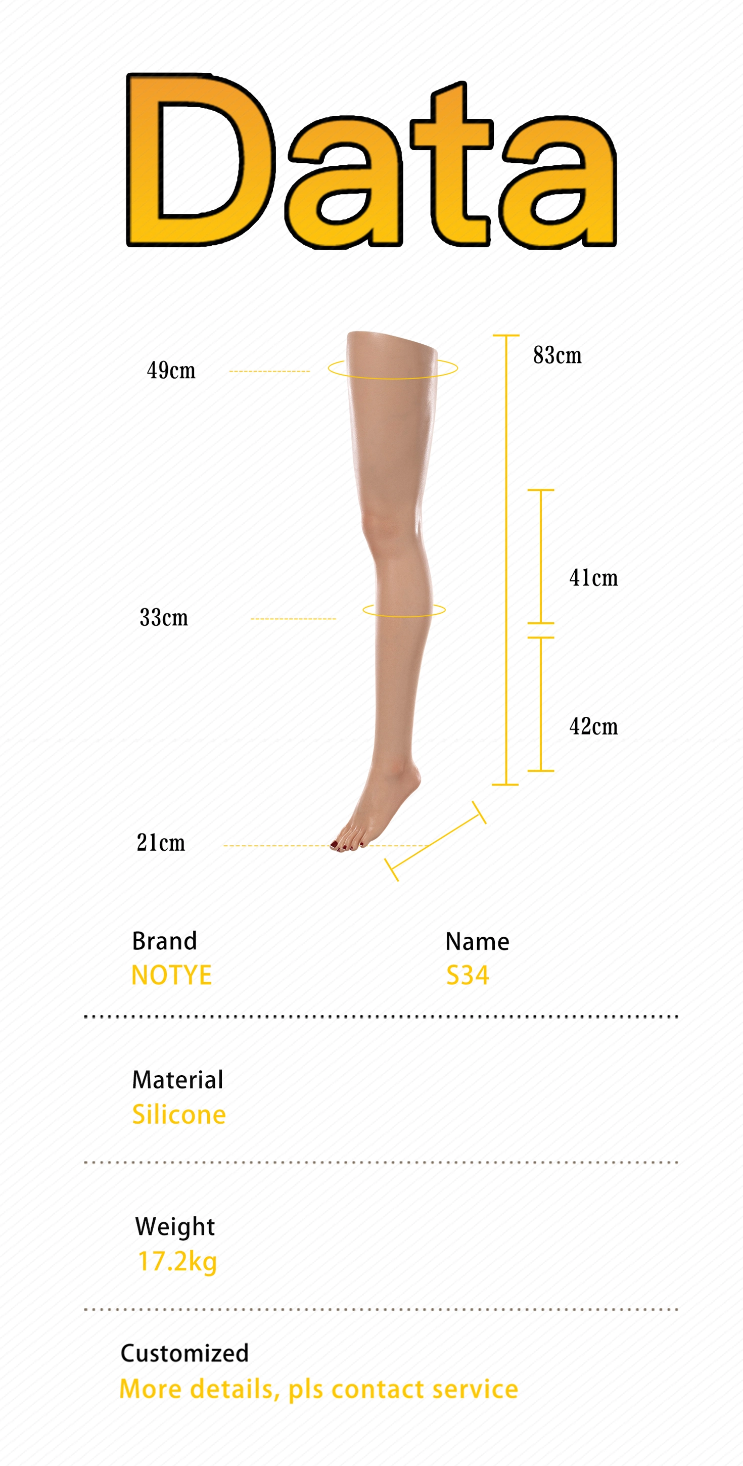 奈也(Not ye) シリコン製 S34-1 美脚ラブドール